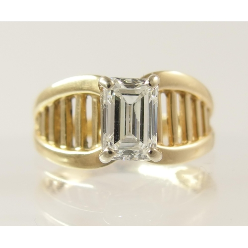 795B - A 0.90ct emerald cut diamond retro ring by Stuller