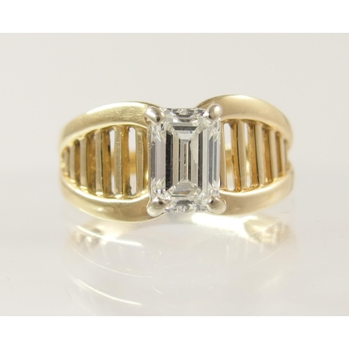 795B - A 0.90ct emerald cut diamond retro ring by Stuller