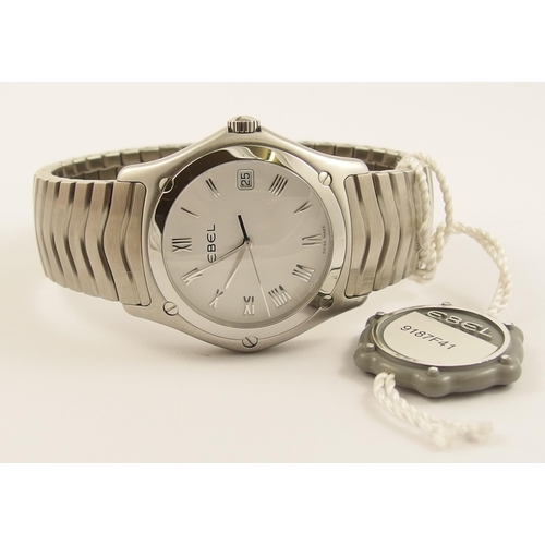 797 - A gents stainless steel Ebel classic wave watch