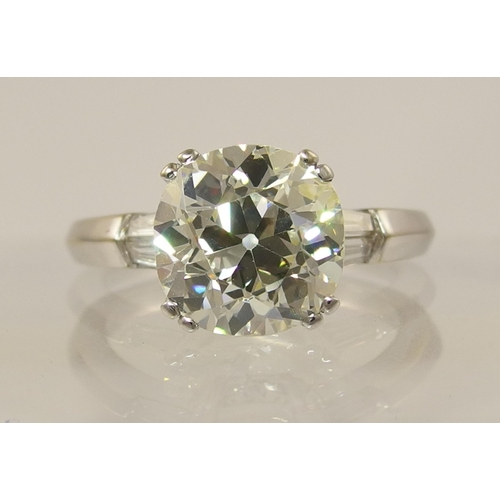 798B - A substantial cushion shaped old cut diamond ring