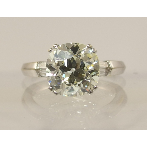 798B - A substantial cushion shaped old cut diamond ring