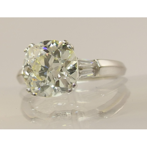 798B - A substantial cushion shaped old cut diamond ring