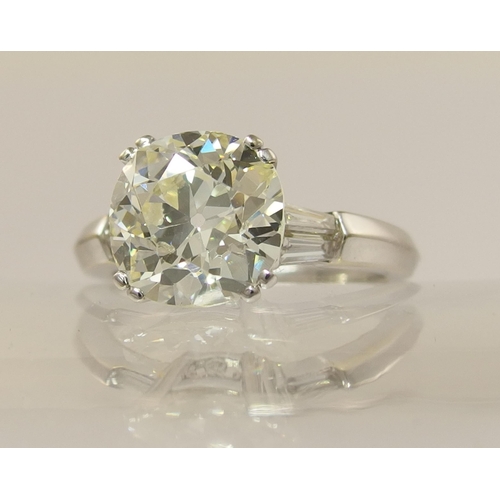 798B - A substantial cushion shaped old cut diamond ring