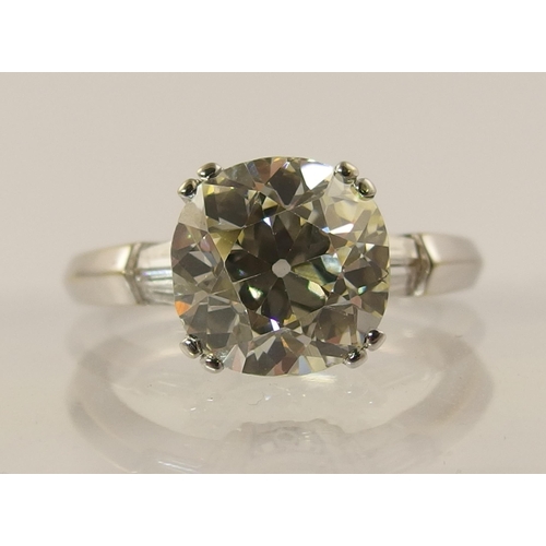 798B - A substantial cushion shaped old cut diamond ring