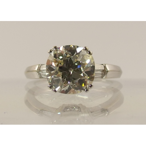 798B - A substantial cushion shaped old cut diamond ring