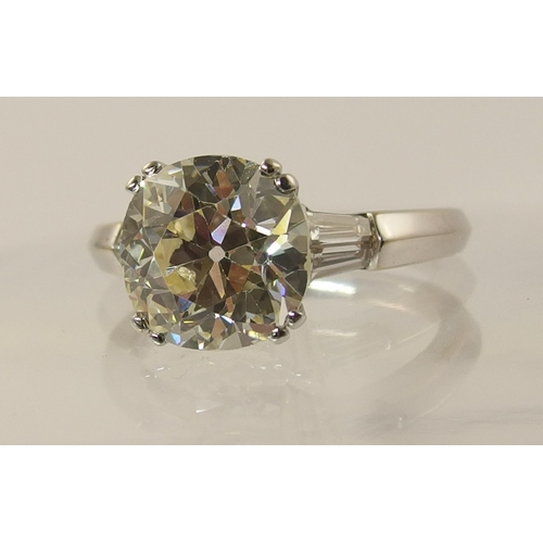 798B - A substantial cushion shaped old cut diamond ring