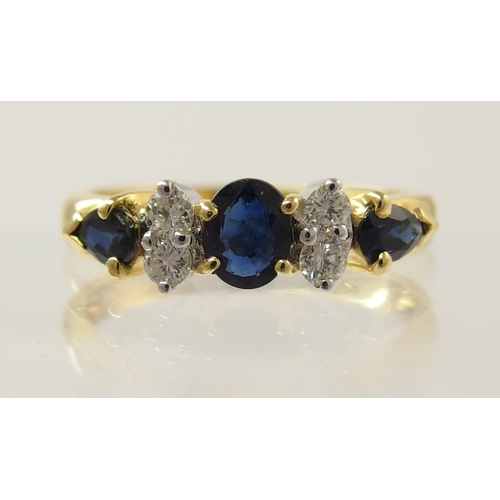 799B - A Portuguese sapphire and diamond ring