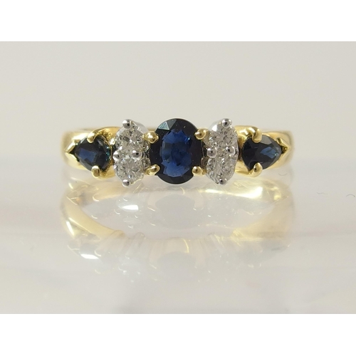 799B - A Portuguese sapphire and diamond ring