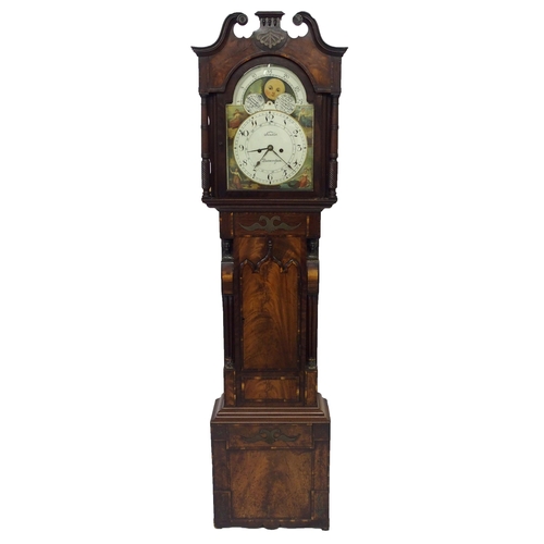 800 - A 19th Century mahogany crossbanded longcase clock