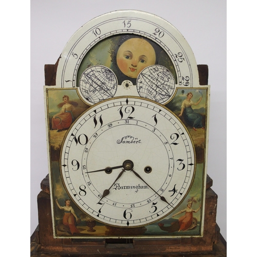 800 - A 19th Century mahogany crossbanded longcase clock