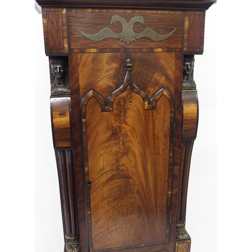 800 - A 19th Century mahogany crossbanded longcase clock