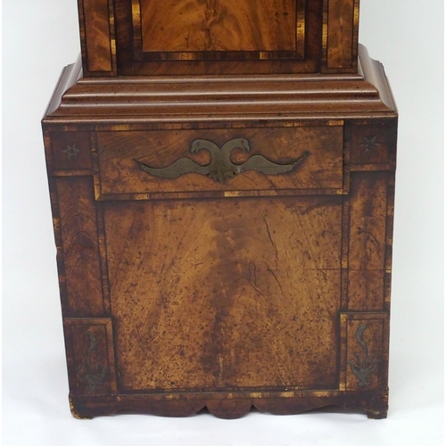 800 - A 19th Century mahogany crossbanded longcase clock