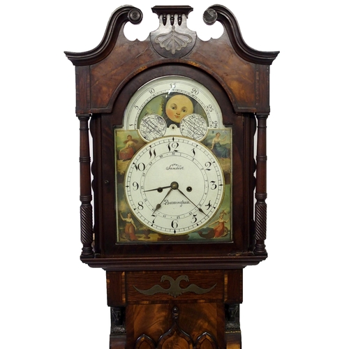 800 - A 19th Century mahogany crossbanded longcase clock