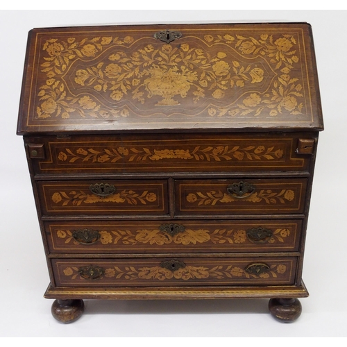 801 - A Dutch marquetry writing bureau