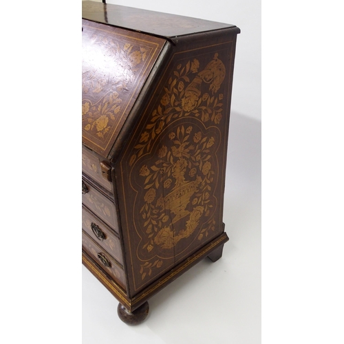 801 - A Dutch marquetry writing bureau