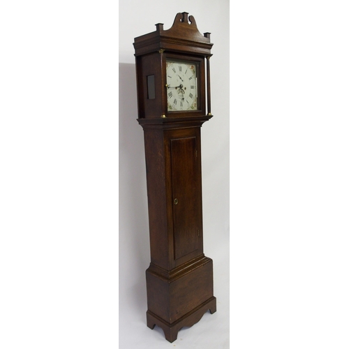 802 - A 19th Century oak longcase clock