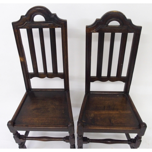 805 - Eight 17th Century style various oak and beech chairs