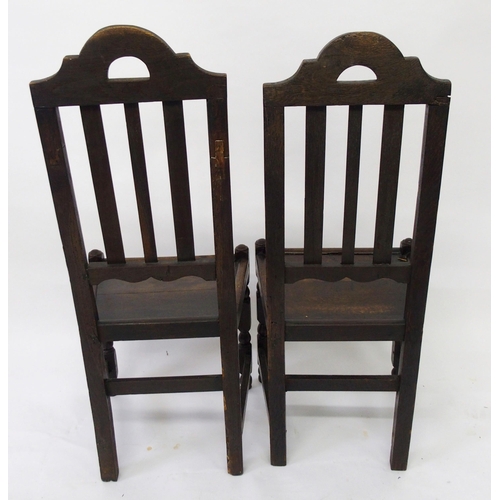 805 - Eight 17th Century style various oak and beech chairs