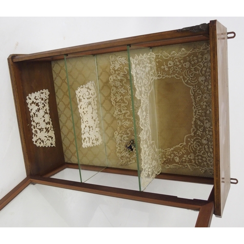 807 - A satinwood crossbanded hanging display cabinet