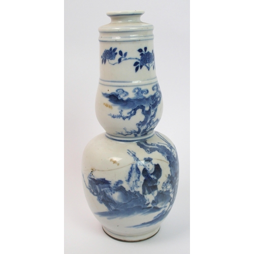 85 - A Chinese blue and white double gourd shaped vase