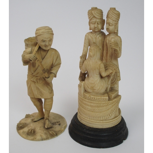 90 - An Indian ivory group