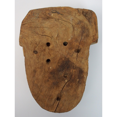 95 - An Egyptian painted wood sarcophagus mask