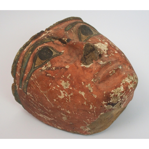 96 - An Egyptian painted wood sarcophagus mask