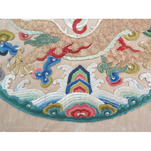 100 - A Chinese silk embroidered roundel