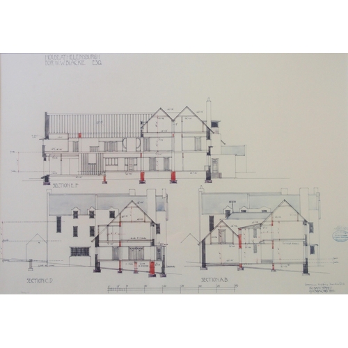 1018 - A PRINT OF THE ARCHITECTURAL PLAN FOR THE HILL HOUSE  HELENSBURGH