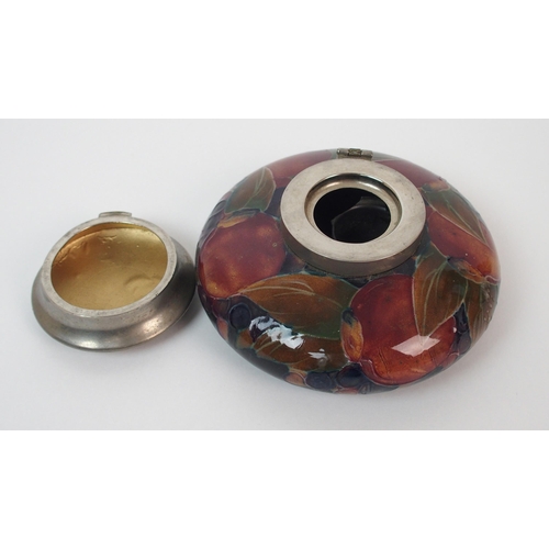 1055 - A Moorcroft Pottery Pomegranate inkwell