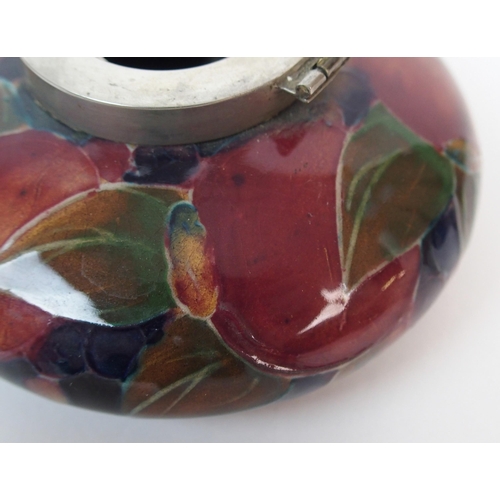 1055 - A Moorcroft Pottery Pomegranate inkwell