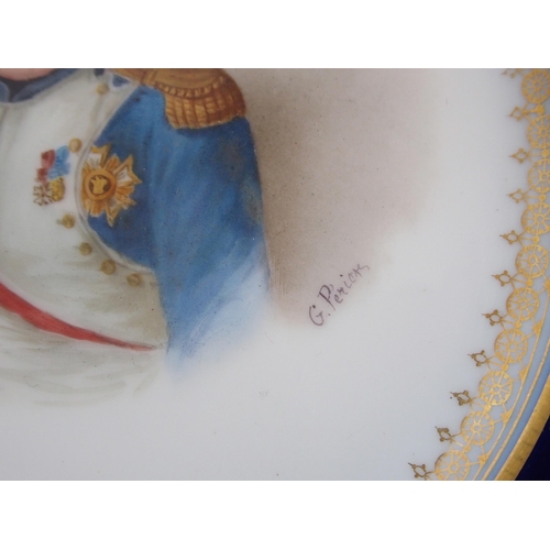 1060 - A pair of Sevres-style painted porcelain plates