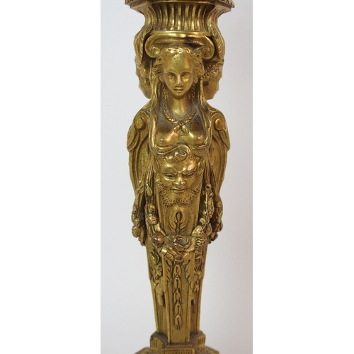 1061 - A French Empire-style gilt bronze table lamp