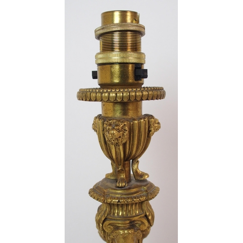 1061 - A French Empire-style gilt bronze table lamp