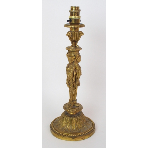 1061 - A French Empire-style gilt bronze table lamp