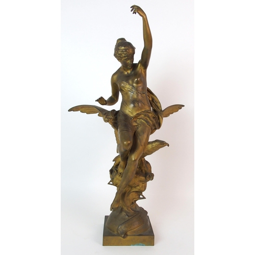 1067 - A French gilt bronze classical figure  after Emile-Louis Picault (French  1833-1915)