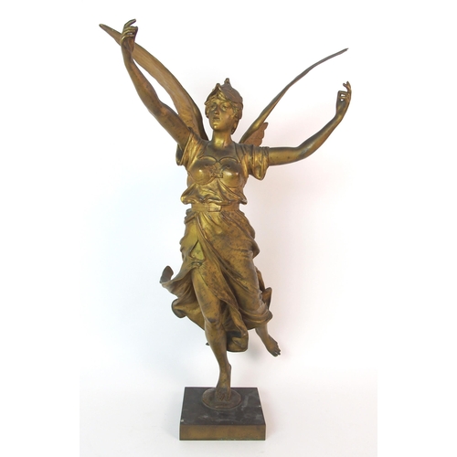 1069 - A French gilt bronze statue  after Eugene Marioton (French  1854-1933)