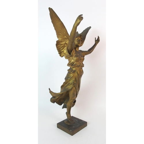 1069 - A French gilt bronze statue  after Eugene Marioton (French  1854-1933)