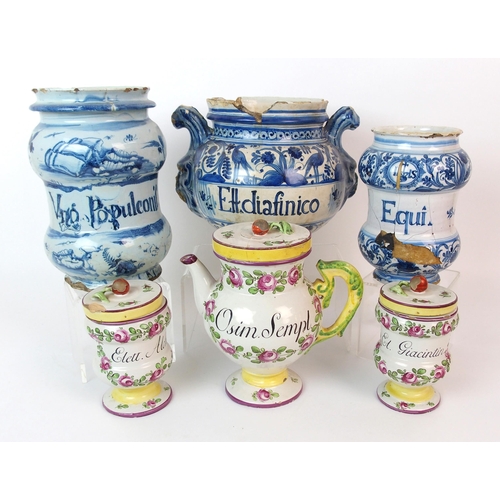 1070 - A group of Italian Majolica apothecary jars