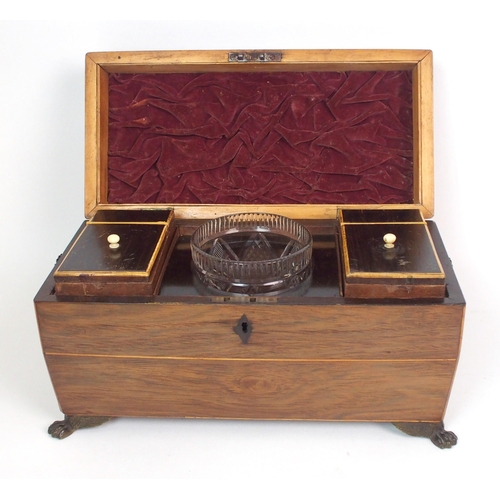 1071 - An English Regency mahogany tea caddy