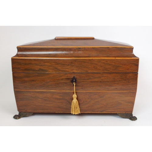 1071 - An English Regency mahogany tea caddy