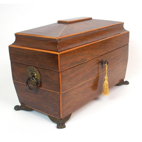 1071 - An English Regency mahogany tea caddy