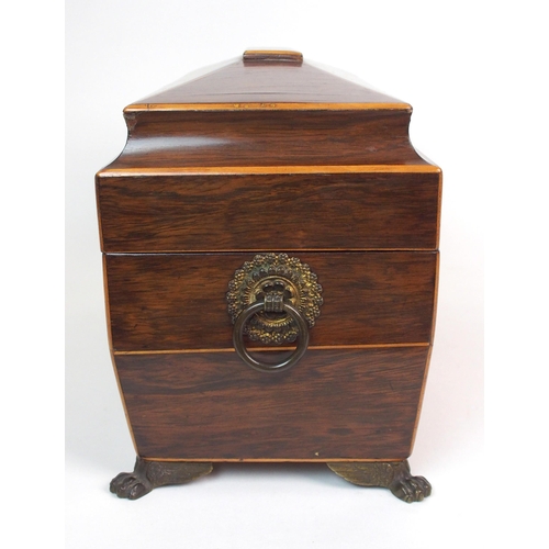 1071 - An English Regency mahogany tea caddy