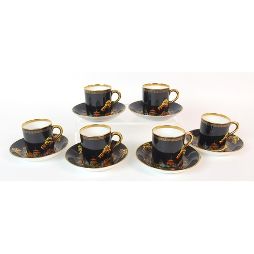 1074 - A Paragon porcelain six piece coffee can set