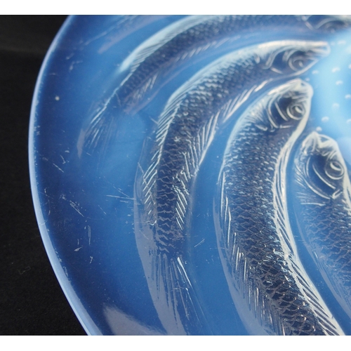 1081 - A Rene Lalique moulded opalescent glass Poissons plate