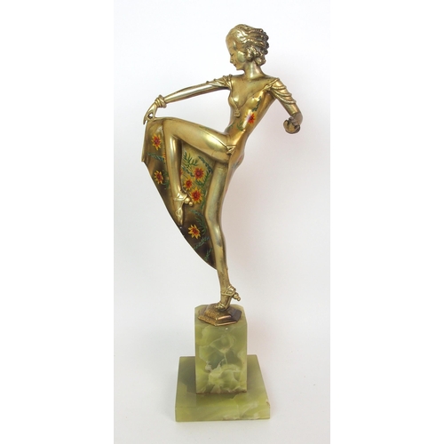 1084 - An Austrian Art Deco gilt bronze figure  attributed to Josef Lorenzl (Austrian  1892-1950)