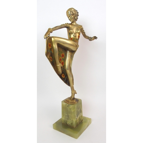 1084 - An Austrian Art Deco gilt bronze figure  attributed to Josef Lorenzl (Austrian  1892-1950)