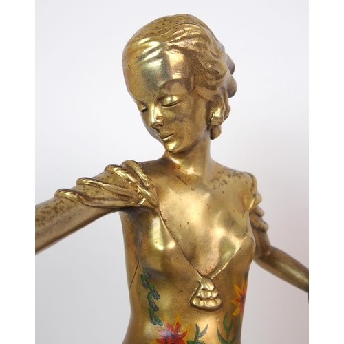 1084 - An Austrian Art Deco gilt bronze figure  attributed to Josef Lorenzl (Austrian  1892-1950)