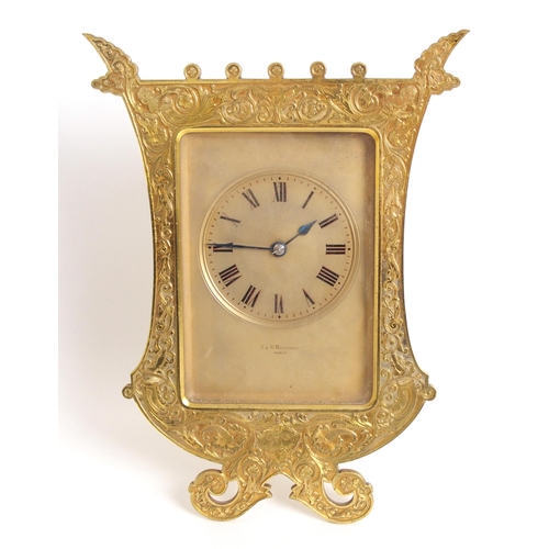 1095 - A French gilt bronze mantle clock