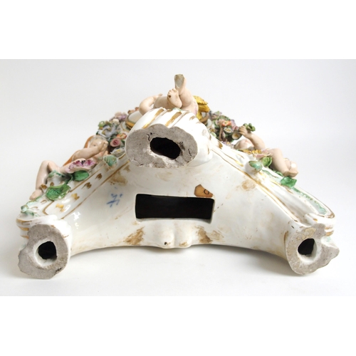 1099 - A Meissen-style figural porcelain mantle clock